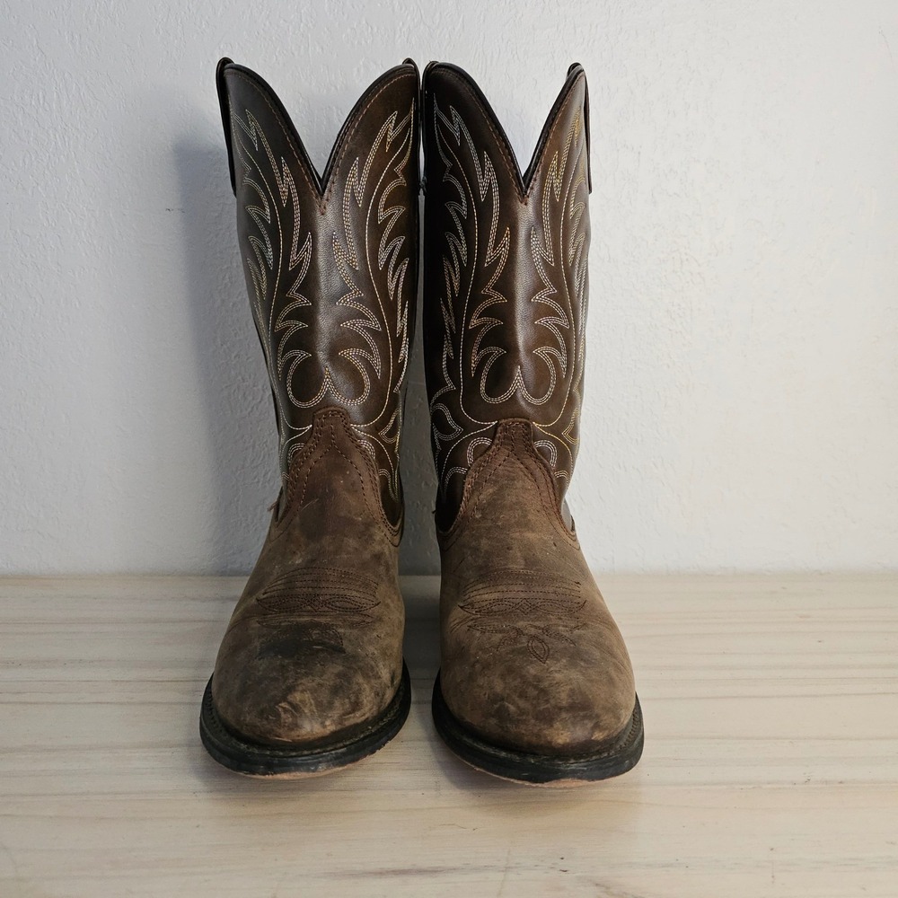 Laredo Womens Brown Leather Western Cowboy Boots 8M Lea Vamp Fox 5742 - Picture 4 of 14